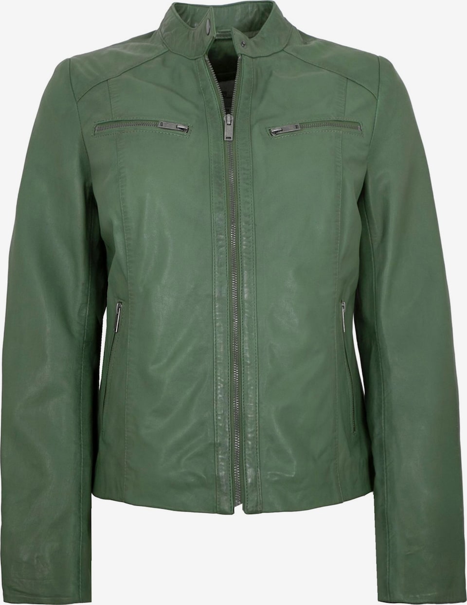 Women's Lamb Leather Racer Jacket – Black, Green or Red Fitted Biker