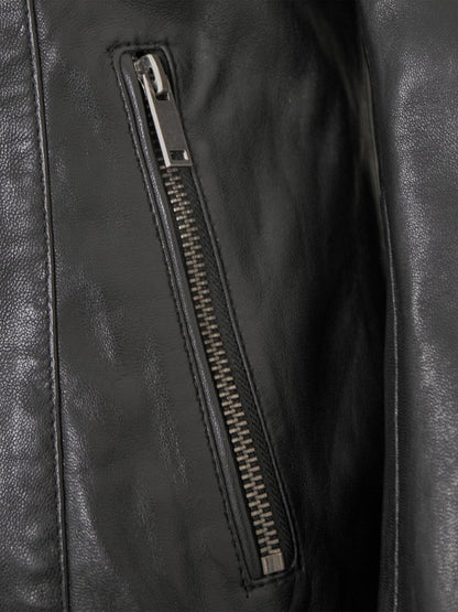 Women's Lamb Leather Racer Jacket – Black, Green or Red Fitted Biker