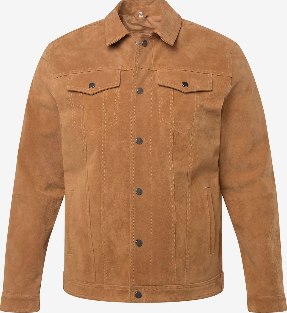 Men's Suede Leather Blouson Jacket – Cognac Big & Tall