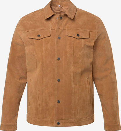 Men's Suede Leather Blouson Jacket – Cognac Big & Tall