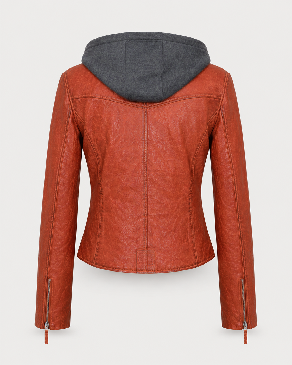 Women’s Hooded Leather Biker Jacket