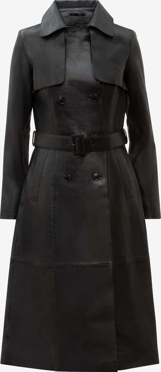 Women's Lamb Leather Trench Coat – Belted Cognac, Black or Beige