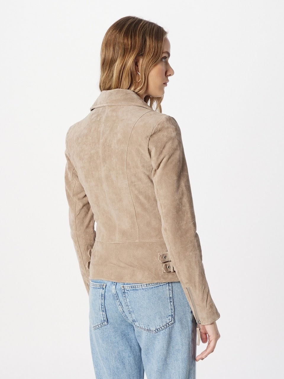 Women's Fitted Leather Biker Jacket – Asymmetric Zip Moto